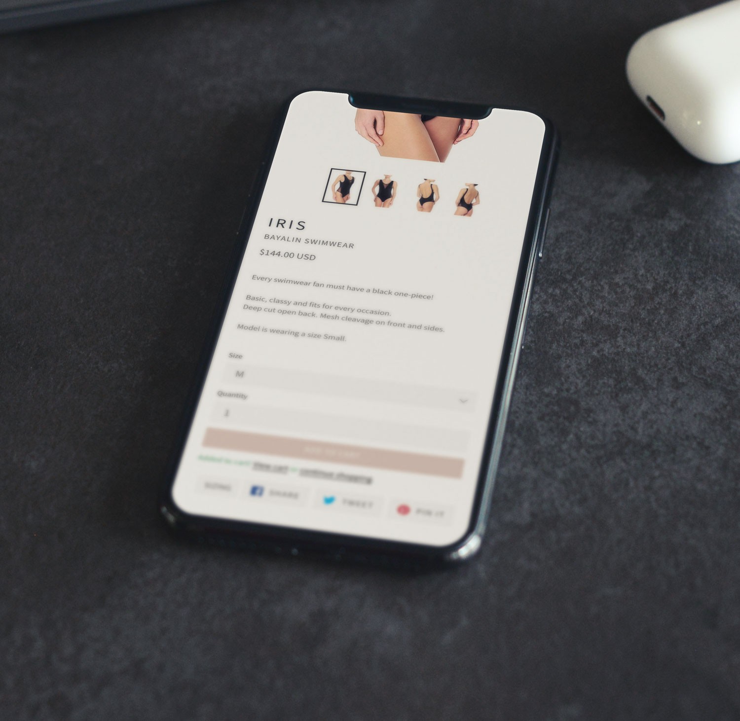 Bayalin mobile product page